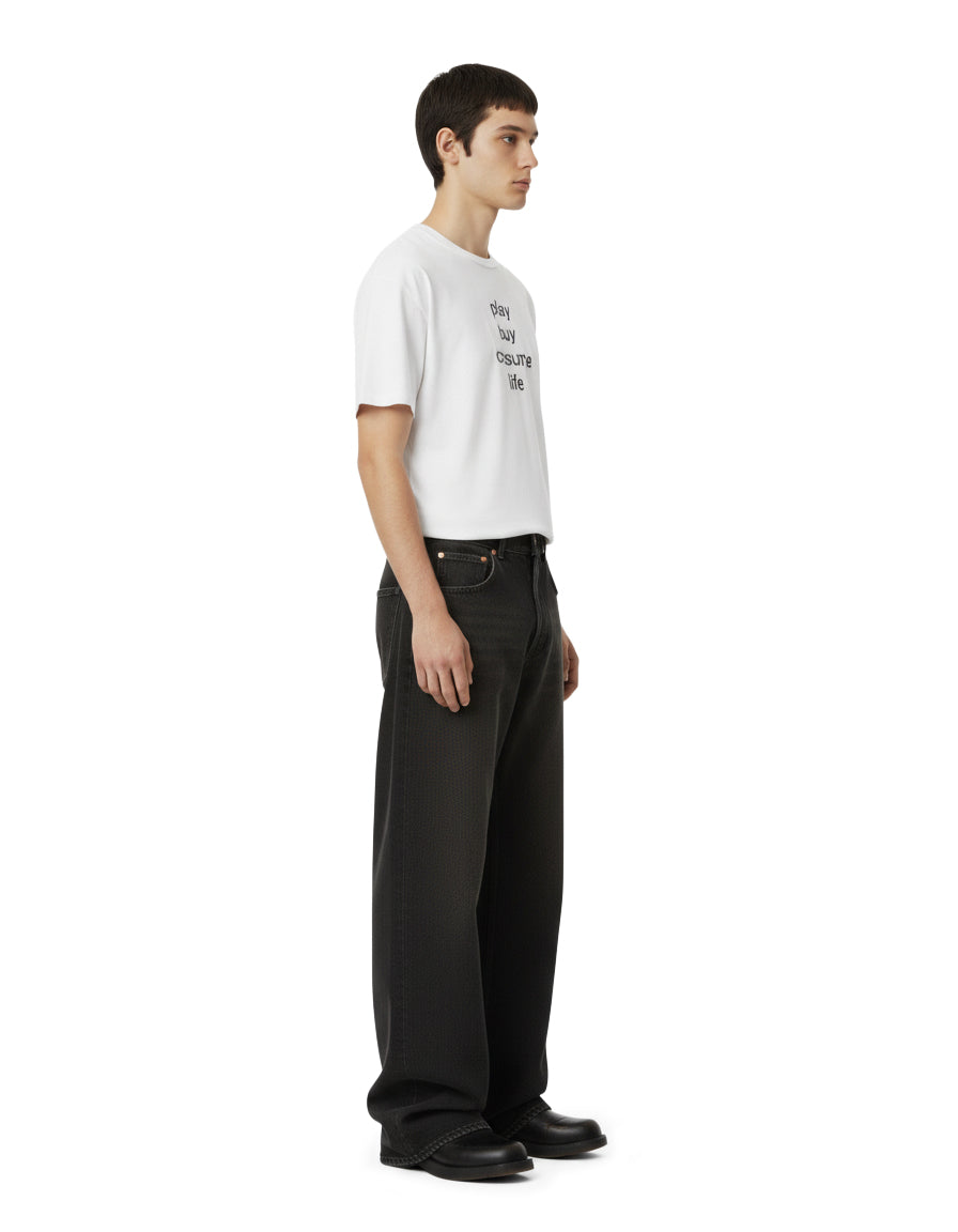 Bestbfore, BB4, Flare Jeans, Denim, Sun-faded, Black, Brown, Acne Studios, Best Jeans, side view